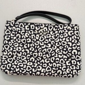 Kate Spade Black and White Heart Pattern Clutch